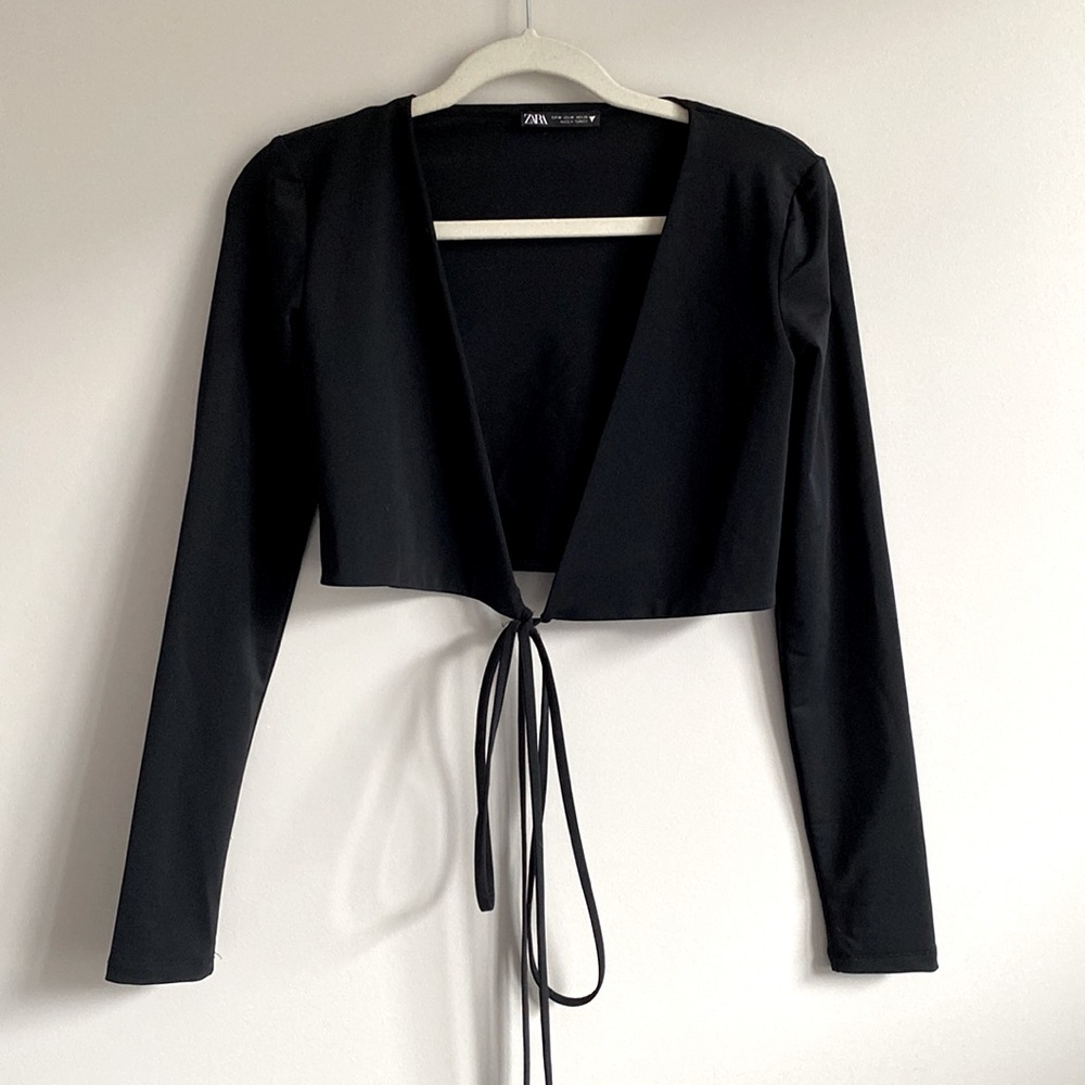 Black Zara wrap top